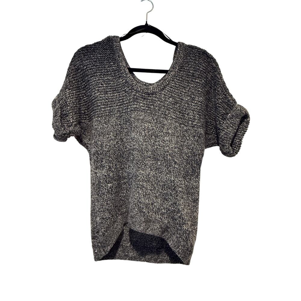 Boutique Sz L Gray Short Sleeve Soft Hi-Low Knit Sweater | EUC - Picture 6 of 6